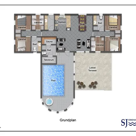 Σπίτι διακοπών Fantastisk Strataekt Med Pool Sj450 *